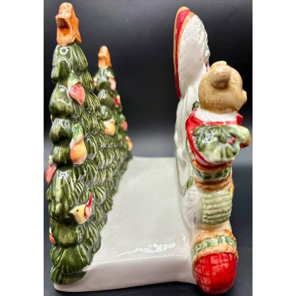Santa Napkin Holder Fitz & Floyd Porcelain Xmas Holiday Table Decor - Picture 4 of 6